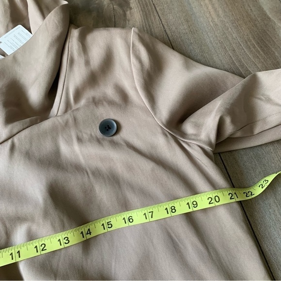 NWT Garnet Hill 100% tencel draped wrap blazer jacket taupe beige size 6 - Picture 8 of 8